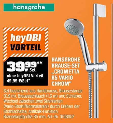 Hansgrohe Brause-Set „Crometta 85 Vario Chrom“