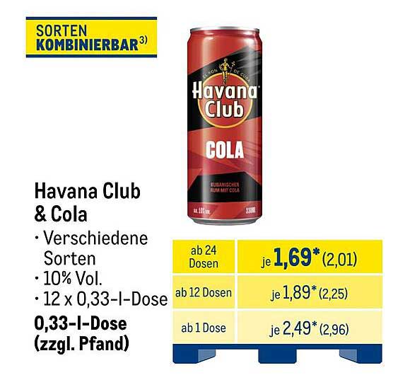 Havana Club & Cola - 0,33 l Dose