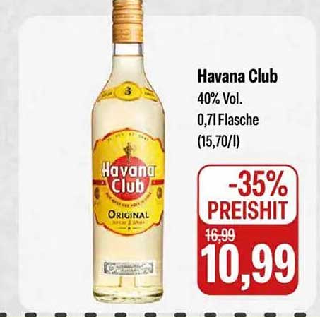 Havana Club Rum 0,7L - 35% Rabatt!