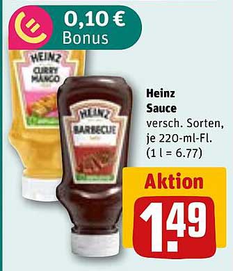Heinz Sauce verschiedene Sorten, je 220-ml-Fl.
