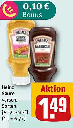 Heinz Sauce - verschiedene Sorten, je 220-ml-Fl.
