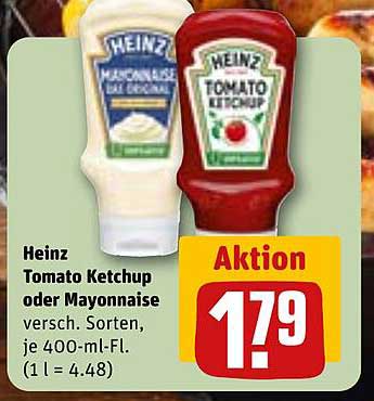 Heinz Tomatenketchup oder Mayonnaise, 400-ml-Flasche