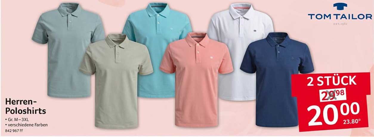 Herren-Poloshirts von Tom Tailor – 2 Stück für nur 20,00 €