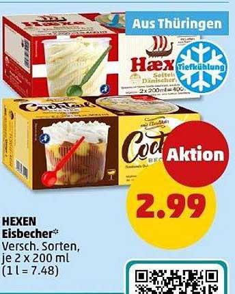 HEXEN Eisbecher – Verschiedene Sorten, je 2 x 200 ml