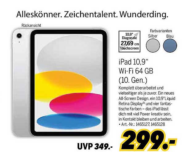 iPad 10,9" Wi-Fi 64 GB (10. Gen.)