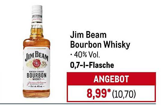 Jim Beam Bourbon Whisky 0,7 l - Jetzt im Angebot!