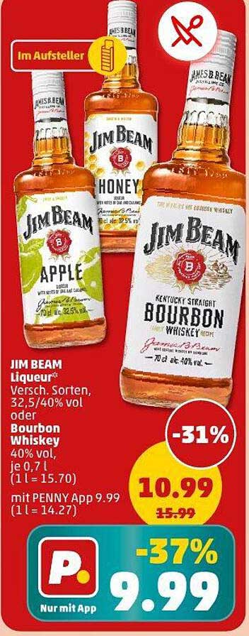 JIM BEAM Liqueur – Verschiedene Sorten, 32,5/40% vol oder Bourbon Whiskey 40% vol