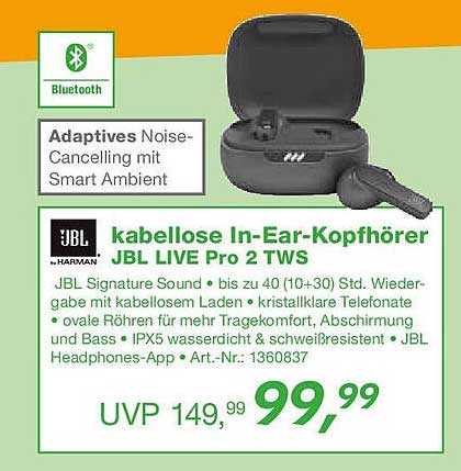 kabellose In-Ear-Kopfhörer JBL LIVE Pro 2 TWS