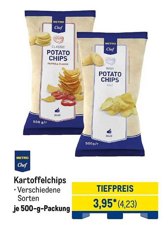 Kartoffelchips - Verschiedene Sorten je 500-g-Packung
