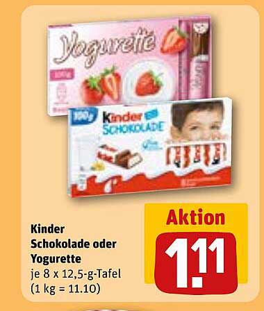 Kinder Schokolade oder Yogurette