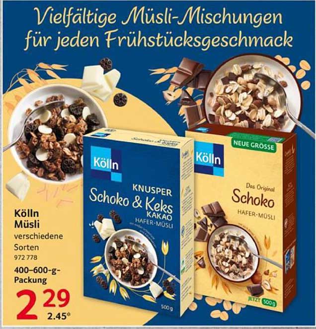 Kölln Müsli verschiedene Sorten 500 g