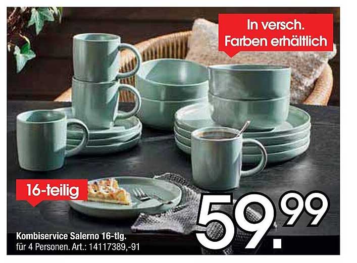 Kombiservice Salerno 16-tlg. für 4 Personen