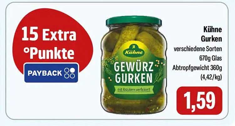 Kühne Gewürz Gurken 670g Glas