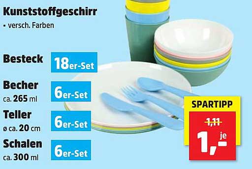 Kunststoffgeschirr - verschiedene Farben