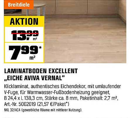 LAMINATBODEN EXCELLENT "EICHE AVIVA VERNAL"