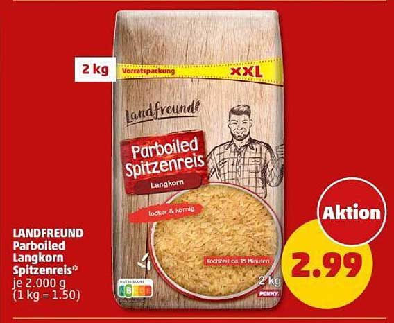 LANDfreund Parboiled Langkorn Spitzenreis 2 kg für 2,99 €