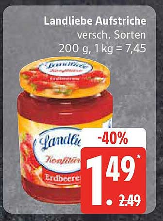 Landliebe Aufstriche verschiedene Sorten 200 g