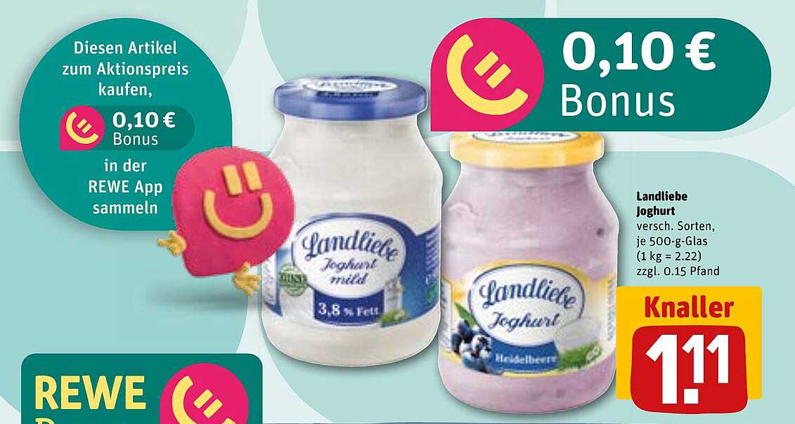 Landliebe Joghurt, verschiedene Sorten, 500 g Glas