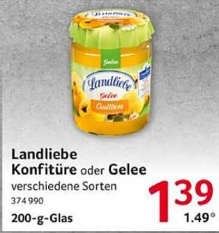 Landliebe Konfitüre oder Gelee verschiedene Sorten 200-g-Glas