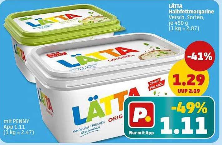 LÄTTA Halbfettmargarine 450 g – Erfrischend leicht genießen