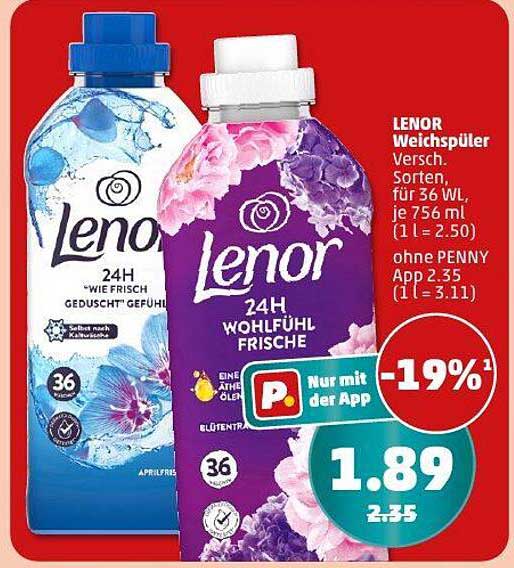 LENOR Weichspüler 756 ml für 1,89 €