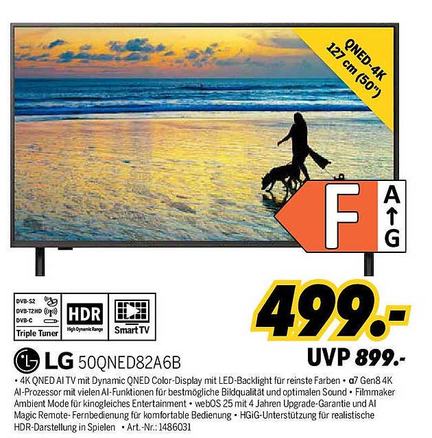 LG 50QNED82A6B - 127 cm (50 Zoll) QNED 4K Smart TV
