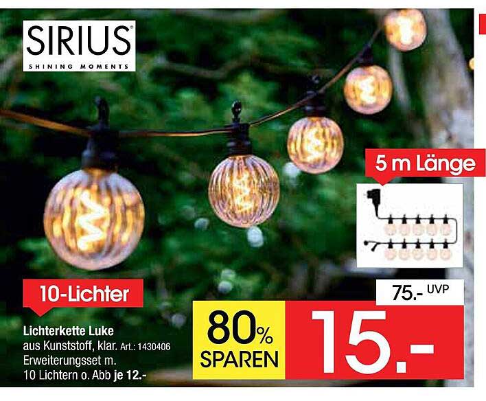 Lichterkette Luke aus Kunststoff mit 10 Lichtern