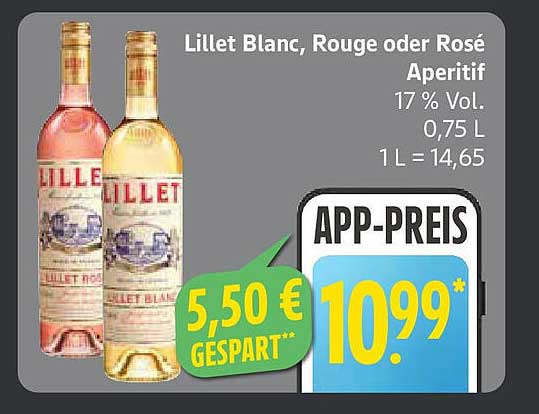 Lillet Blanc, Rouge oder Rosé Aperitif 0,75 L