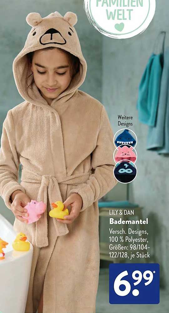 LILY & DAN Bademantel für Kinder - verschiedene Designs