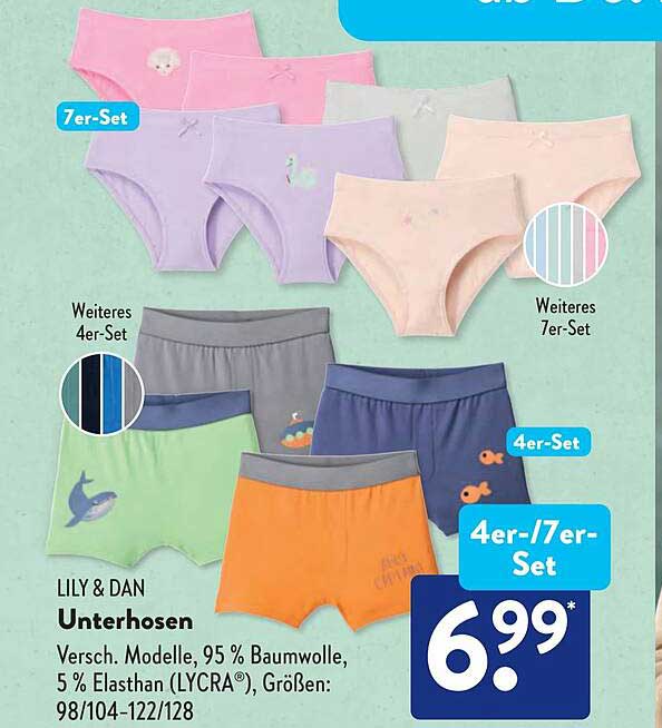 LILY & DAN Unterhosen 4er-Set/7er-Set