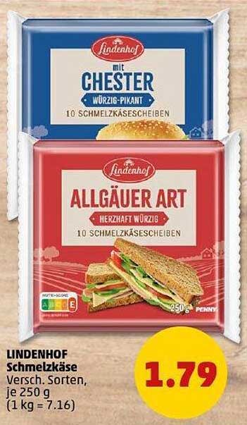 LINDENHOF Schmelzkäse 250 g - verschiedene Sorten