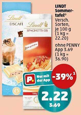 LINDT Sommertafeln - Verschiedene Sorten, je 100 g