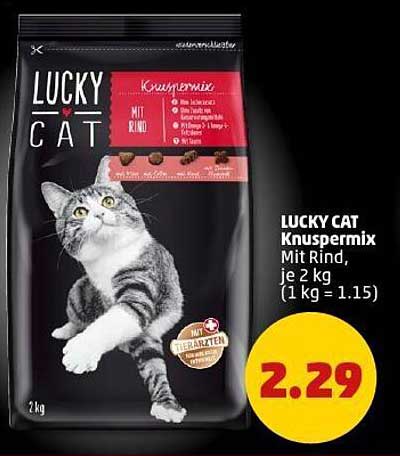 LUCKY CAT Knuspermix mit Rind, 2 kg