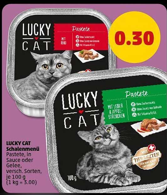 LUCKY CAT Schalenmenü Pastete, in Sauce oder Gelee, verschiedene Sorten