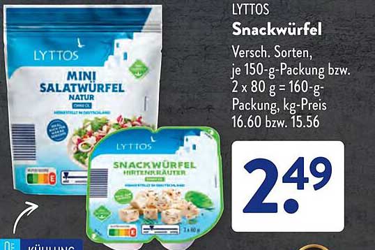 LYTTOS Snackwürfel und Mini Salatwürfel