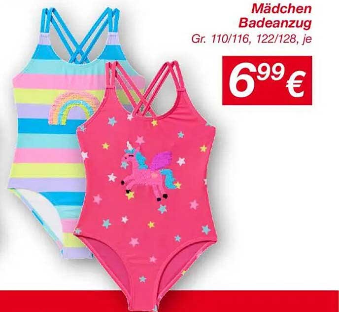 Mädchen Badeanzug Gr. 110/116, 122/128, je 6,99 €