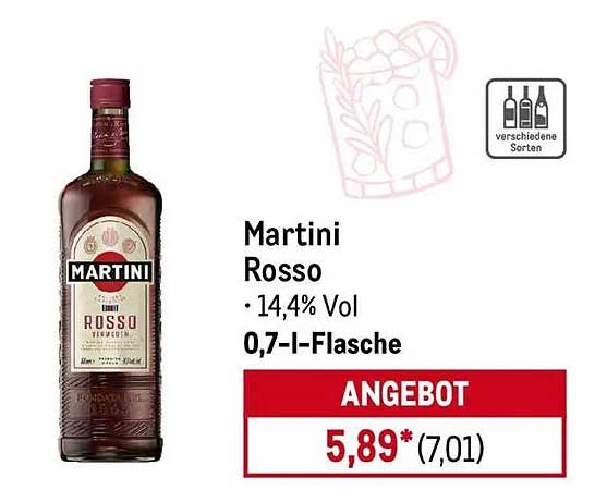 Martini Rosso 0,7 l - Jetzt für nur 5,89 Euro!