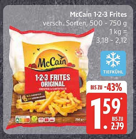 McCain 1-2-3 Frites (verschiedene Sorten, 500 - 750 g)