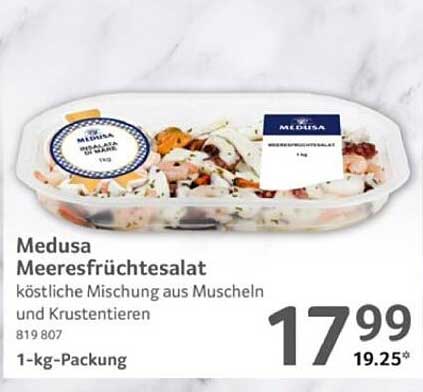 Medusa Meeresfrüchte-Salat 1 kg - köstliche Mischung aus Muscheln und Krustentieren