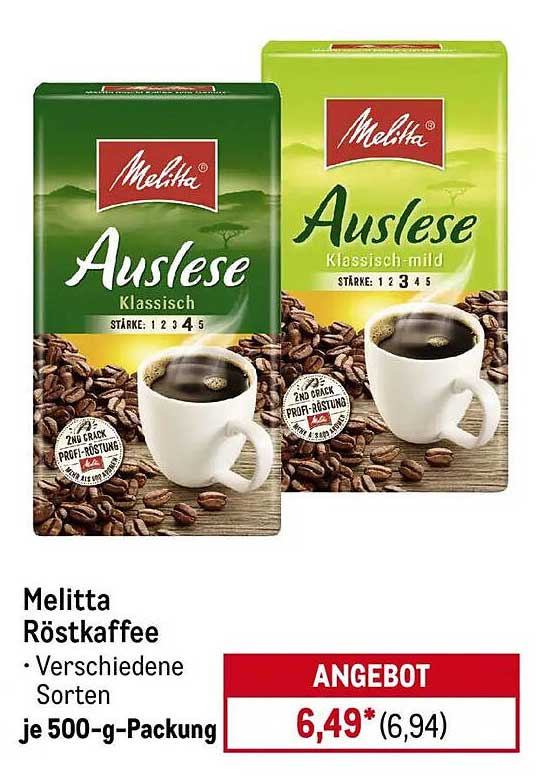 Melitta Auslese Röstkaffee - verschiedene Sorten je 500-g-Packung