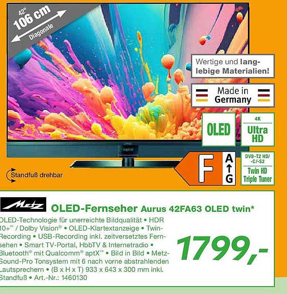 Metz OLED-Fernseher Aurus 42FA63 OLED twin*