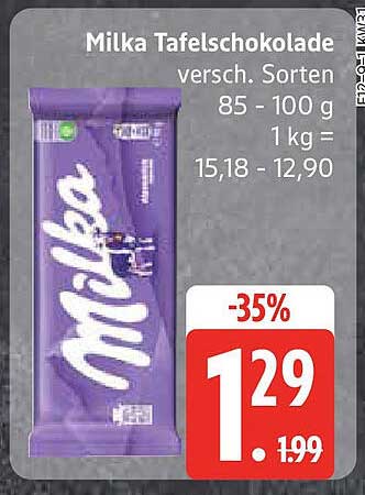 Milka Tafelschokolade – Various Sorten