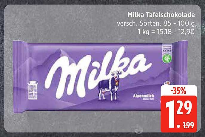 Milka Tafelschokolade - verschiedene Sorten, 85 - 100 g