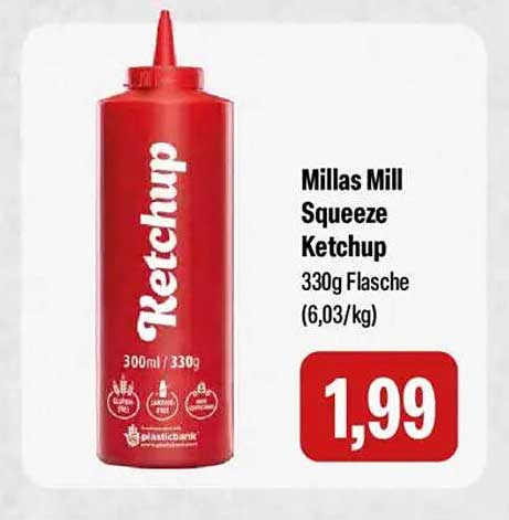 Millas Mill Squeeze Ketchup 330g Flasche