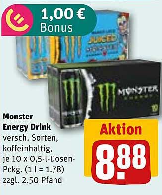 Monster Energy Drink, 10 x 0,5 l-Dosen