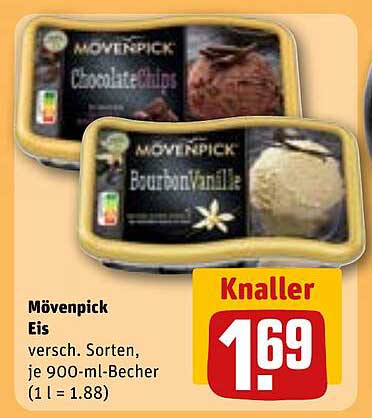 Mövenpick Eis - Verschiedene Sorten, je 900-ml-Becher