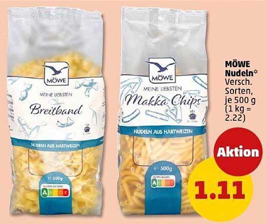 MÖWE Nudeln, verschiedene Sorten, je 500 g