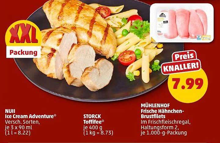 Mühlenhof Frische Hähnchen-Brustfilets - 1.000-g-Packung