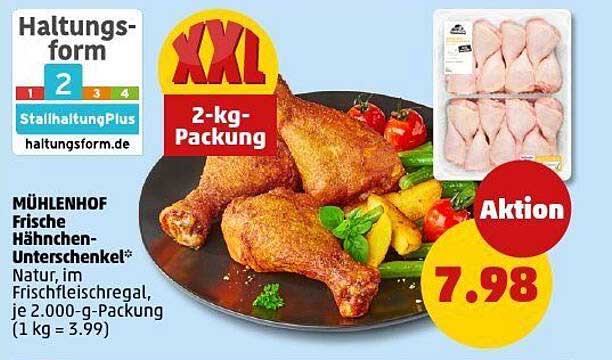 Mühlenhof Frische Hähnchen-Unterschenkel - 2-kg-Packung