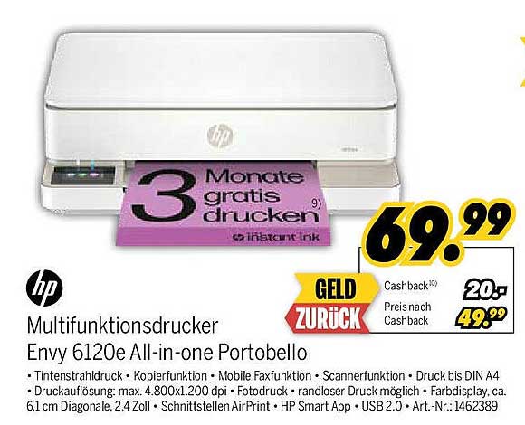 Multifunktionsdrucker Envy 6120e All-in-one Portobello